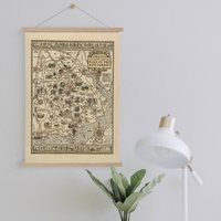 1930Er Jahre Bildkarte Von New Forest Auf Leinwand Druck Mit Aufhängerahmen| Vintage Landkarte| Kunst Für Zuhause & Büro Dekoration von Sangalyos