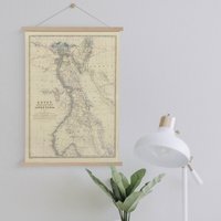 Ägypten Karte Von 1861 Gerahmt Leinwanddruck| Wand Kunstdrucke| Leinwandbild| Fertig Zum Aufhängen| Moderne Wandkunst| Vintage Landkarte von Sangalyos