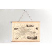 Aberdeen Stadtplan Von 1851 Gerahmt Leinwanddruck| Wand Kunstdrucke| Leinwandbild| Fertig Zum Aufhängen| Moderne Wandkunst| Vintage Landkarte von Sangalyos