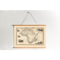 Afrika Karte 1851 Gerahmt Leinwanddruck| Wand Kunstdrucke| Leinwandbild| Fertig Zum Aufhängen| Moderne Wandkunst| Vintage Landkarte Wanddekoration von Sangalyos