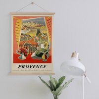 Aufhänger Gerahmte Leinwand Der Vintage Provence Reiseanzeige | Poster Wand Kunst Fertig Zum Aufhängen Wanddeko von Sangalyos