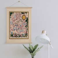 Bildkarte Von Europa Und Nordafrika Auf Leinwand Mit Aufhängerrahmen| Vintage Landkarte| Kunst Für Zuhause & Büro Dekoration von Sangalyos