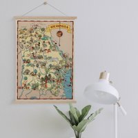 Georgia Landkarte Von 1935 Gerahmt Leinwanddruck| Wand Kunstdrucke| Leinwandbild| Fertig Zum Aufhängen| Moderne Wandkunst| Vintage Wanddekoration von Sangalyos
