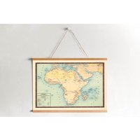 Gerahmte Leinwandkarte Afrika Von 1850| Wand Kunstdrucke| Leinwandbild| Fertig Zum Aufhängen| Moderne Wandkunst| Vintage Landkarte Wanddekoration von Sangalyos