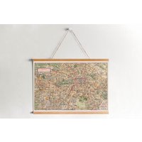 Gerahmte Leinwandkarte Von Berlin 1929| Wand Kunstdrucke| Leinwandbild| Fertig Zum Aufhängen| Moderne Wandkunst| Vintage Landkarte Wanddekoration von Sangalyos