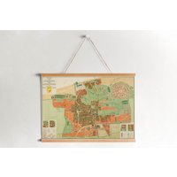 Gerahmte Leinwandkarte Von Den Haag 1908| Wand Kunstdrucke| Leinwandbild| Fertig Zum Aufhängen| Moderne Wandkunst| Vintage Landkarte Wanddekoration von Sangalyos