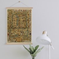 Gerahmte Leinwandkarte Von Peking 1936| Wand Kunstdrucke| Leinwandbild| Fertig Zum Aufhängen| Moderne Wandkunst| Vintage Landkarte Wanddekoration von Sangalyos