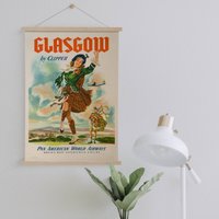 Glasgow Aufhänger Gerahmt Leinwanddruck| Wand Kunstdrucke| Leinwandbild| Fertig Zum Aufhängen| Moderne Wandkunst| Vintage Wanddekoration von Sangalyos