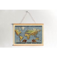 Hänger Gerahmt Leinwand Druck Der Welt Reise Werbung| Wand Kunstdrucke| Leinwandbild| Fertig Zum Aufhängen| Vintage Wanddekoration von Sangalyos