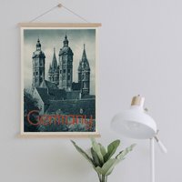 Hänger Gerahmt Leinwand Druck Von Vintage Deutschland Reise Werbung| Wand Kunstdruck| Leinwandbild| Fertig Zum Aufhängen| Wanddekoration von Sangalyos