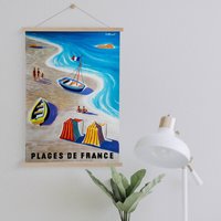 Hänger Gerahmt Leinwand Druck Von Vintage Frankreich Reise Werbung| Wand Kunstdrucke| Leinwandbild| Fertig Zum Aufhängen| Wanddekoration von Sangalyos