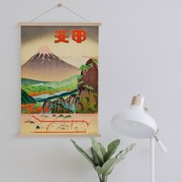Hänger Gerahmt Leinwand Druck Von Vintage Japan Reise Werbung| Wand Kunstdrucke| Leinwandbild| Fertig Zum Aufhängen| Wanddekoration von Sangalyos