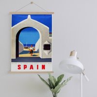 Hänger Gerahmt Leinwand Druck Von Vintage Spanien Reise Werbung| Wand Kunstdrucke| Leinwandbild| Fertig Zum Aufhängen| Wanddekoration von Sangalyos