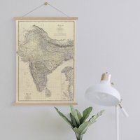 Indien Karte Von 1861 Gerahmt Leinwanddruck| Wand Kunstdrucke| Leinwandbild| Fertig Zum Aufhängen| Moderne Wandkunst| Vintage Landkarte von Sangalyos
