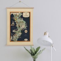 Kalabrien Landkarte Von 1939 Gerahmt Leinwanddruck| Wand Kunstdrucke| Leinwandbild| Fertig Zum Aufhängen| Moderne Wandkunst| Vintage Wanddekoration von Sangalyos