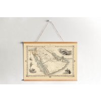 Karte Von Arabien 1851 Gerahmt Leinwanddruck| Wand Kunstdrucke| Leinwandbild| Fertig Zum Aufhängen| Moderne Wandkunst| Vintage Landkarte von Sangalyos
