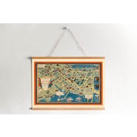 Karte Von Salem, Massachusetts Gerahmt Leinwanddruck| Wand Kunstdrucke| Leinwandbild| Fertig Zum Aufhängen| Moderne Wandkunst| Vintage Landkarte von Sangalyos