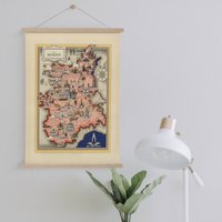 Landkarte Von 1939 Gerahmt Leinwanddruck| Wand Kunstdrucke| Leinwandbild| Fertig Zum Aufhängen| Moderne Wandkunst| Vintage Wanddekoration von Sangalyos