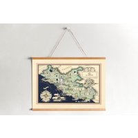 Lazio Karte Von 1939 Gerahmt Leinwanddruck| Wand Kunstdrucke| Leinwandbild| Fertig Zum Aufhängen| Moderne Wandkunst| Vintage Landkarte Wanddekoration von Sangalyos
