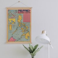 Philippinen 2. Weltkrieg Gerahmte Leinwanddruck| Ww2| Wand Kunstdrucke| Leinwandbild| Fertig Zum Aufhängen| Moderne Wandkunst| Vintage Landkarte von Sangalyos