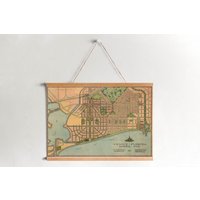 Venedig, Florida Karte Von 1890 Gerahmt Leinwanddruck| Wand Kunstdrucke| Leinwandbild| Fertig Zum Aufhängen| Moderne Wandkunst| Vintage Landkarte von Sangalyos