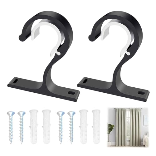 2 Stück Gardinenstange Halterung Schwarz für 25–28 mm Stangen Deckenhalterung Gardinenstange – Robuste Decken- und Wandhalterung für Vorhänge in Schlafzimmer, Wohnzimmer, Büro 2 Stück Gardinenstange Halterung Schwarz für 25–28 mm Stangen Deckenhalterung Gardinenstange – Robuste Decken- und Wandhalterung für Vorhänge in Schlafzimmer, Wohnzimmer, Büro von Sangcca