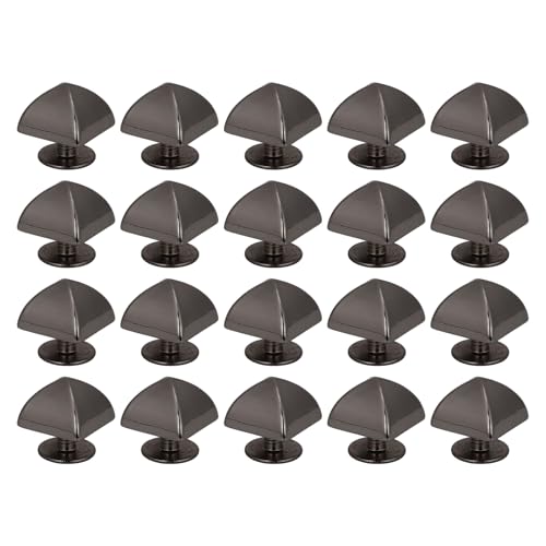 20 PCs Pyramidnieten - 10 mm Metallquadratpyramidnieten mit pH -Schrauben für Lederprojekte (Grau) von Sangeponiang