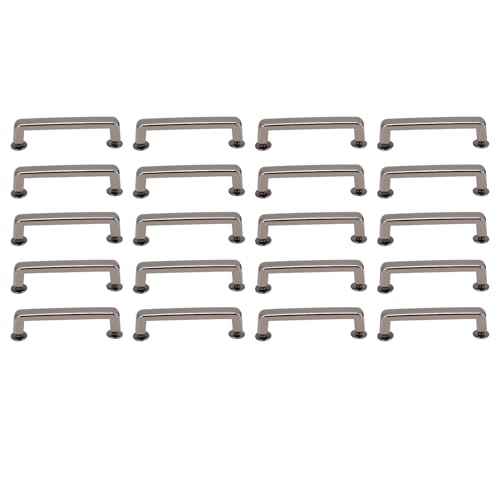 20 Sets Brückenschnallen Quadrat Zinklegierung Metall für Ledercraft mit pH -Schraube 38.5x7x6,5 mm (Grau) von Sangeponiang