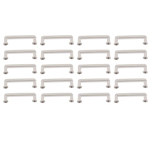 20 Sets Brückenschnallen Quadrat Zinklegierung Metall für Ledercraft mit pH -Schraube 38.5x7x6,5 mm (Silber) von Sangeponiang