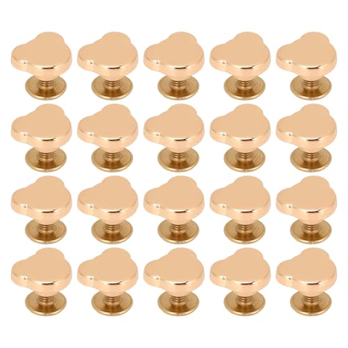 20pcs Bärenkopfbindung Nieten und gekreuzte Schraubenset, 10 mm für Ledergürtel, Handtasche, Kleidungshandwerk (Gold) von Sangeponiang