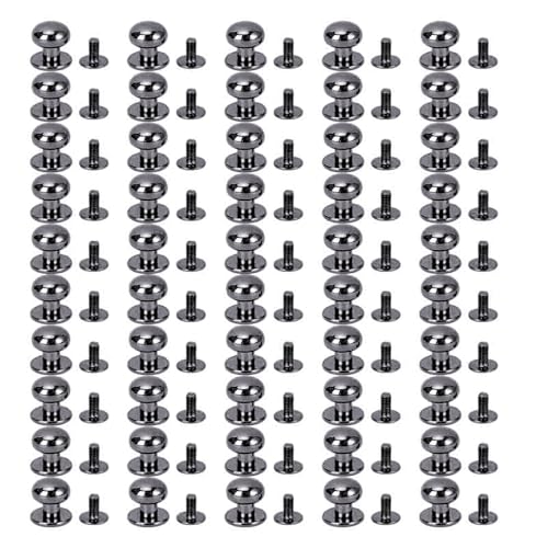 50 Sets Metall Dekorative Nieten, Zinklegungskugelkopfnieten, hohe Härte, Schraubenrücker, Multifunktional für Handcraft (Grau) von Sangeponiang