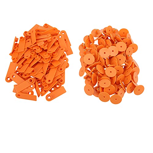 Für 100pcs, für Tier, leere Ohrhöhe, TPU, für Ziegenschafschweinevieh für Nutztiere, für Nutztiere (Wortloser Orange (100 Preis)) von Sangeponiang