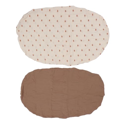 Für 2er-Pack, für Bassinetten, weich atmungsaktiv, montierte Abdeckung, Universal Fit, für Baby-Bassinet-Matratze (Braun und Sonnenmuster Set) von Sangeponiang