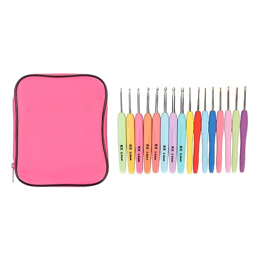 Für Häkeln, 16pcs -Häkelhaken Set, ergonomisches Schleifen, mit Gehäuse, DIY -Handstrick -Kunstwerkzeuge für Anfänger von Sangeponiang