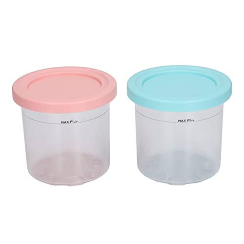 Für NC299AMZ NC300S für Eiscreme Pints, transparente wiederverwendbare, hausgemachte Eiscreme mit Deckel (2pcs blaurosa) von Sangeponiang