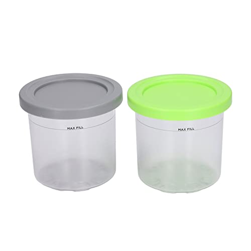 Für NC299AMZ NC300S für Eiscreme Pints, transparente wiederverwendbare, hausgemachte Eiscreme mit Deckel (2pcs grau grün) von Sangeponiang