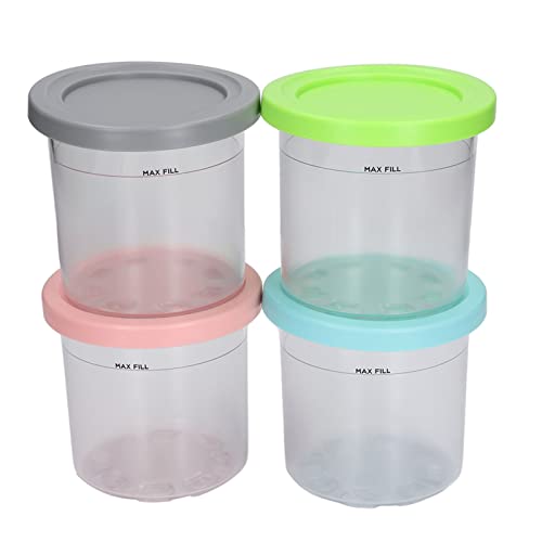 Für NC299AMZ NC300S für Eiscreme Pints, transparente wiederverwendbare, hausgemachte Eiscreme mit Deckel (4PCS 4 Farben) von Sangeponiang