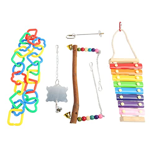 Für Papageien -Haustierhuhn, für 5pcs Hühnerspielzeug -Set, farbenfrohe Gemüsespieße Fruchthalter Swing Toy von Sangeponiang