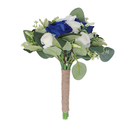 Hochzeitsstrauß künstliche falsche Blumenstrauß romantische Braut Handbouquet für Feierlichkeitszeremonie Jubiläumsfeier (Blau) von Sangeponiang
