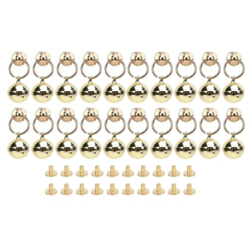 Nietschraube Glocken Nieten Ziehen Ringe gekreuzte Schrauben für Lederhandwerksprojekte (Gold) von Sangeponiang