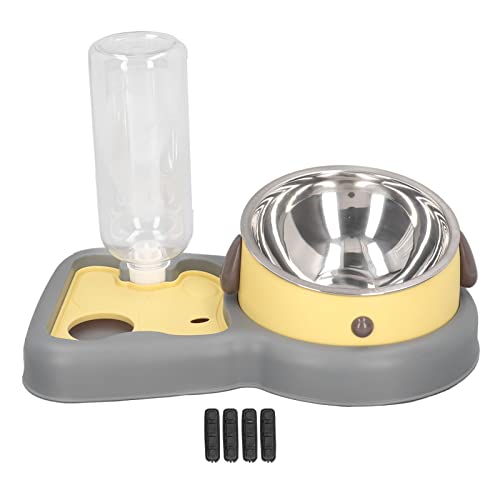 Sangeponiang Ensemble de bols de nourriture D'eau Pour animaux de compagnie Empêchez Les bols de Chats débordés Avec UNE bouteille de distributeur D'eau automatique Pour Chat Chien chiot Jaune von Sangeponiang