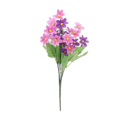 Sangeponiang Simulierte Blumen lebensee dekorative gefälschte Blumen romantische lebendige künstliche Blumenstrauß für Zaungarten (Violettes Chrysantheme) von Sangeponiang
