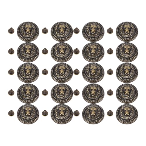 Vintage Lion Nietniete Dekorative Taste Set 20pcs Zinklegungs Löwenkopf Nieten mit Schrauben (Bronze) von Sangeponiang