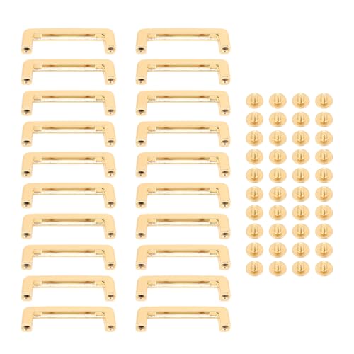 Zinklegungsbogenbrückenverschluss - 20 PCs, 32x7x7mm Schraubmetall D Ringstecker Schnalle für Lederprojekte (Gold) von Sangeponiang