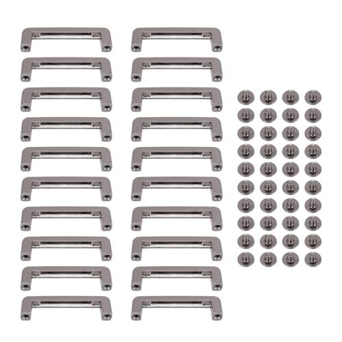 Zinklegungsbogenbrückenverschluss - 20 PCs, 32x7x7mm Schraubmetall D Ringstecker Schnalle für Lederprojekte (Grau) von Sangeponiang