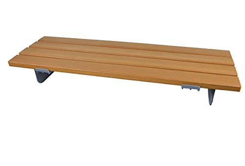 Sani-Alt Badewannenbrett 71cm HOLZOPTIK Wannensitz Sitzbrett Duschsitz Grau/holzfarben Kunststoff von Sani-Alt