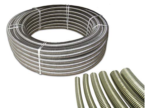 Sani-Flex Edelstahlwellrohr DN12 bis DN50, normal gewellt, 1.4404, 1 Meter, Silber, ideal für Wärmetauscher, bis 14 bar, -196°C bis +200°C von Sani-Flex