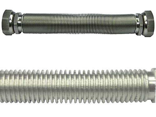 Edelstahlwellrohr ausziehbar, DN15, beidseitig 1/2' ÜM, Highflex Edelstahlschlauch 1.4404, formstabil, variable Längen, Biegeradius nur 10 mm, Schlauchlänge variabel:von 500 bis 1.000 mm von Sani-Flex