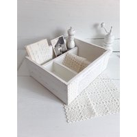 Holzkiste Vintage Weiß, Holzbox Schabby Chic, Aufbewahrung, Behälter Holzkiste Vintage Weiß, Holzbox Schabby Chic, Aufbewahrung, Behälter von SaniSanDesign