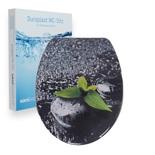 sanicomfort WC-Sitz, Duroplast, mit Absenkautomatik, Toilettensitz passend für alle handelsüblichen WC-Becken (Dark wet Stone) sanicomfort WC-Sitz, Duroplast, mit Absenkautomatik, Toilettensitz passend für alle handelsüblichen WC-Becken (Dark wet Stone) von sanicomfort